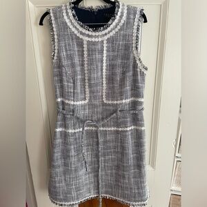 Navy and white laundry dress